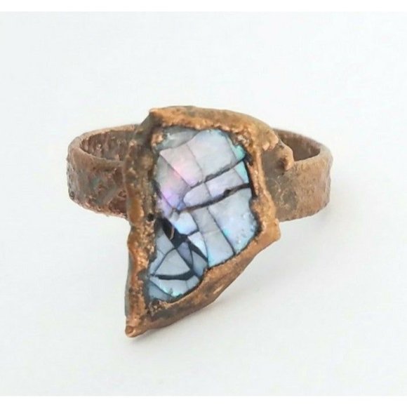 Seashell copper plated ring size 6.5 - Picture 1 of 12